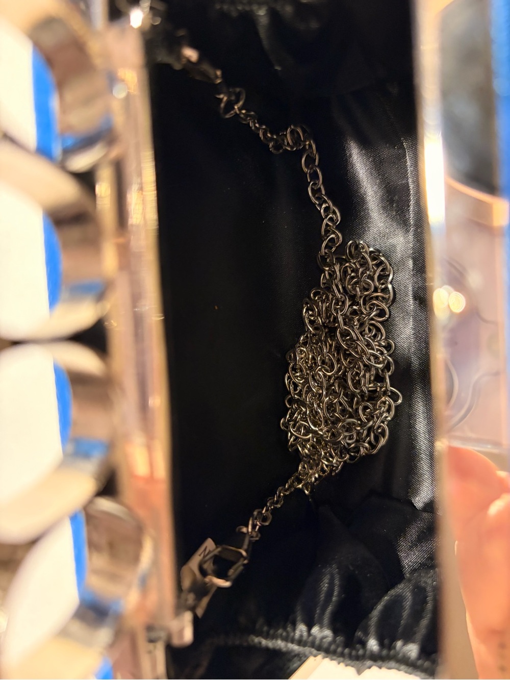 Bold Blue Jeweled Knuckle Clutch - Picture 9 of 9